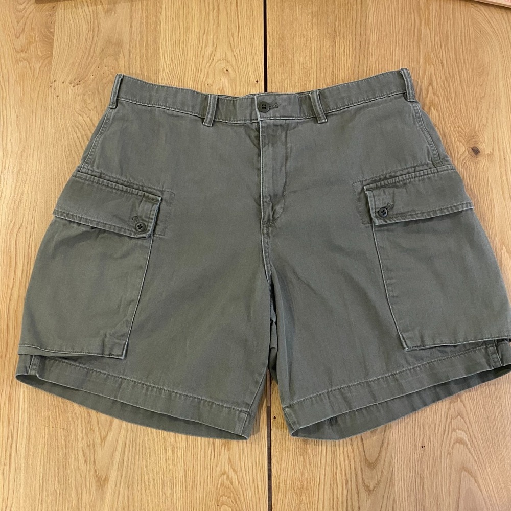 Gap 8" Cargo Short Mens 36 Green Pockets Solid Utility Outdoor Grunge Hiking